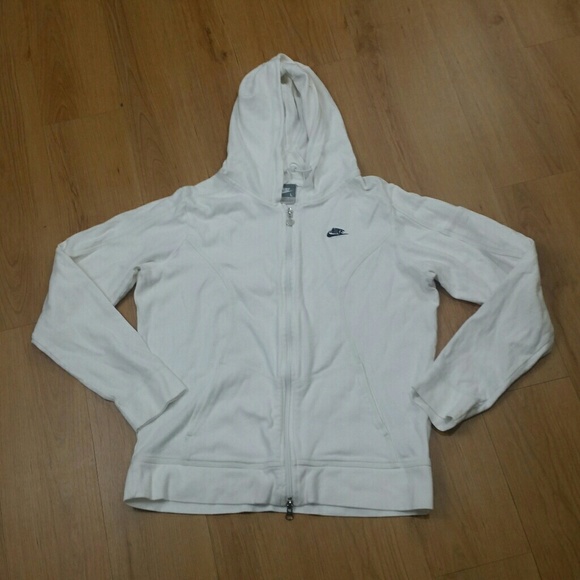 Nike Tops - Nike Women's White Zip Up Athletic Hoodie